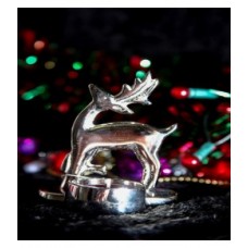 Small Reindeer Tealight Holder Aluminium  12 x 9 x 8cm